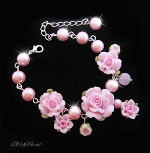Charms Charm Bracelets 16mm Polymer Clay Flower colourful charm for 