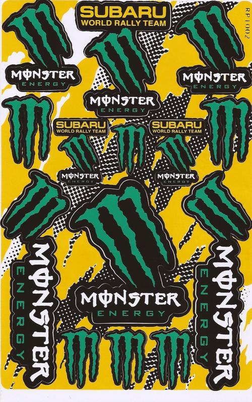 SPECIAL OFFER Vinyl Stickers Monster Energy Subaru World Rally Team Sheet 