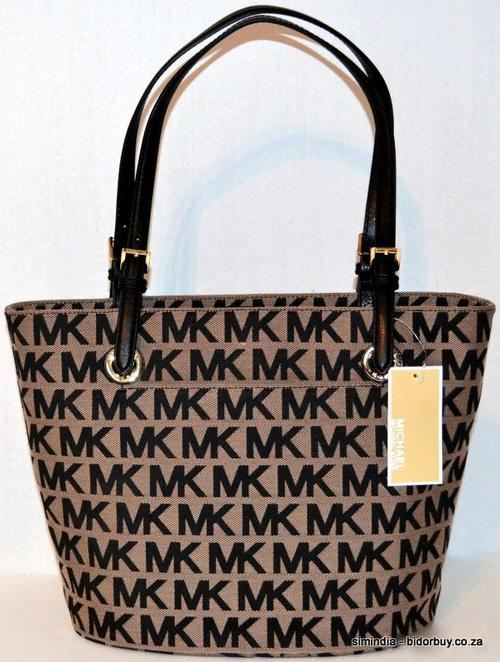 Handbags & Bags - Michael Kors Jet Set Item Satchel Beige/Black Handbag 100% AUTHENTIC with ...
