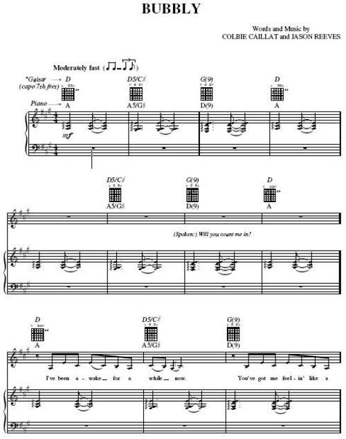Sample of sheet music: