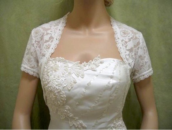 White Wedding Jacket. 2011 White Short Sleeve Bridal