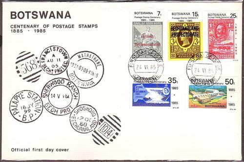Botswana  1985  FDC  Centenary of Postage Stamps 