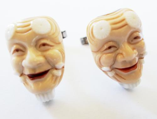 RARE &#39;TOSHIKANE ARITA&#39; PORCELAIN &amp; STERLING SILVER &#39;NOH DEMON MASK&#39; CUFFLINKS VALUE R2500 was sold for R379.00 on 12 Feb at 22:01 by mikef13 in Cape Town ... - 1044351_140210120136_SAM_6764