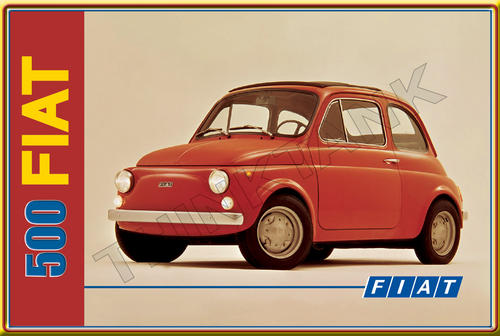Classic Fiat 500 Metal Sign bidorbuy ID 58633288