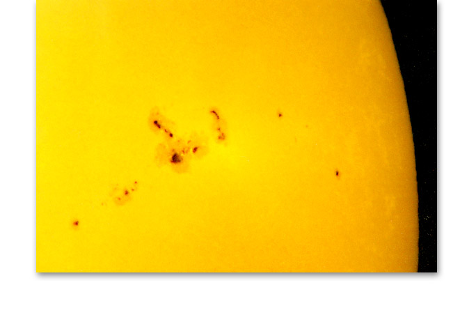 This is a photo taken of the sun with a telescope like the one on sale.