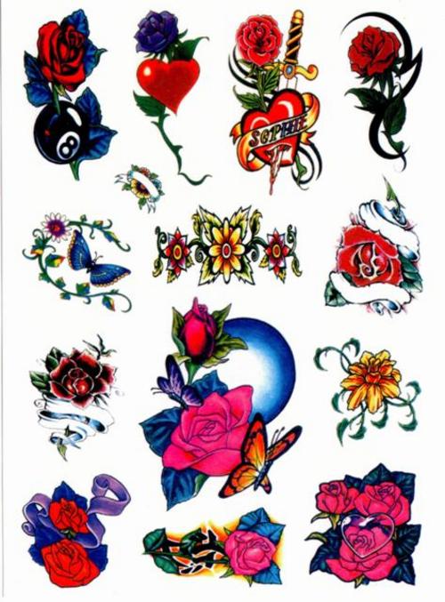 Colour Temporary Tattoos Rose Designs Crafts rose designs for tattoos