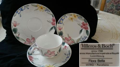 villeroy  johannesburg tea tea of  4pc cups boch flora consisting bella cup tea sets  vintage