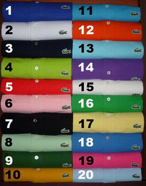 Lacoste Polo Shirt Color Chart
