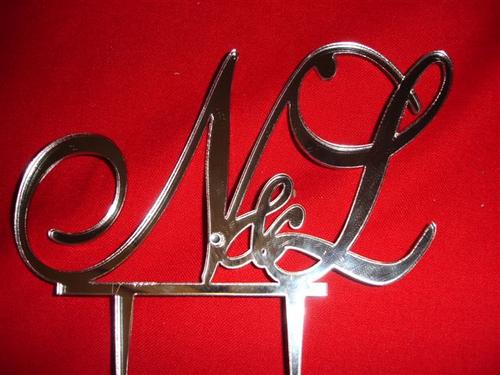 Product Code Wedding Cake topper Initials Mirror Finish