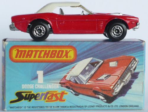 MATCHBOX LESNEY 1 Dodge Challenger 1975 Superfast Boxed MADE IN ENGLAND DIE