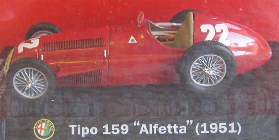 1951 ALFA ROMEO TIPO 159 "ALFETTA" in 1/43 SCALE (NEW CARDED). J.M.FANGIO