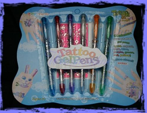 Tattoo pen, tattoo gel pen, temporary tattoo pen, washable tattoo pen, 