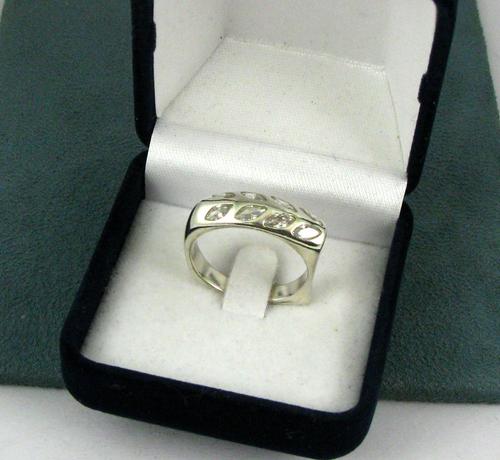 Unusual Vintage Sterling Silver Eternity Ring with CZ.