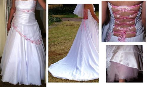 Pink and White Wedding Dress Pink