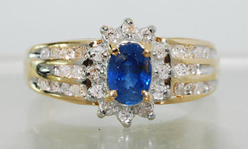 sapphire and diamond ring. SAPPHIRE AND DIAMOND RING!